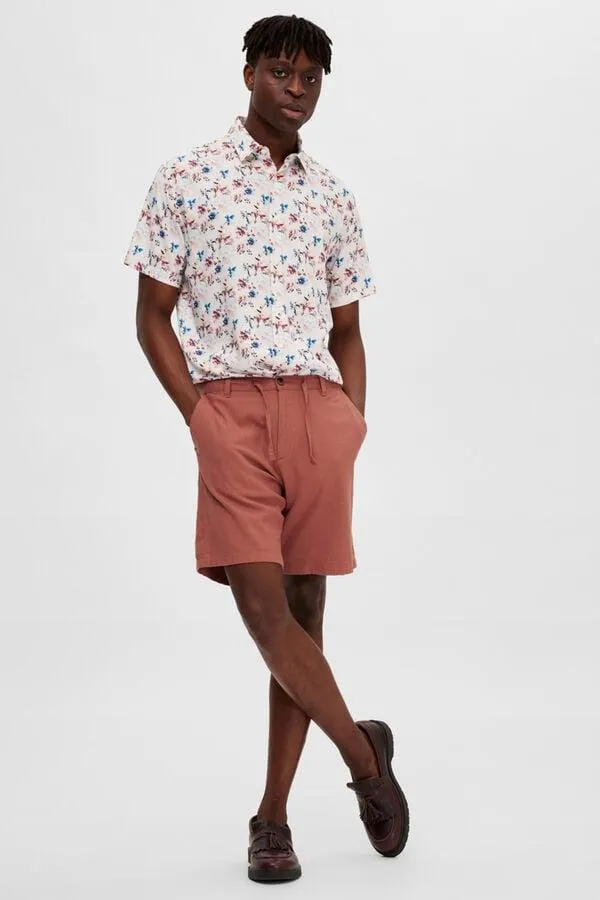 Pantalón chino corto de lino y algodón orgánico