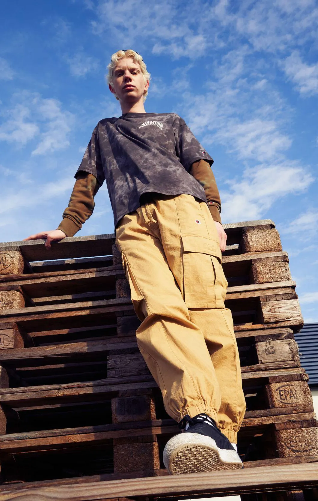 Beige Pantalón cargo de algodón antidesgarros