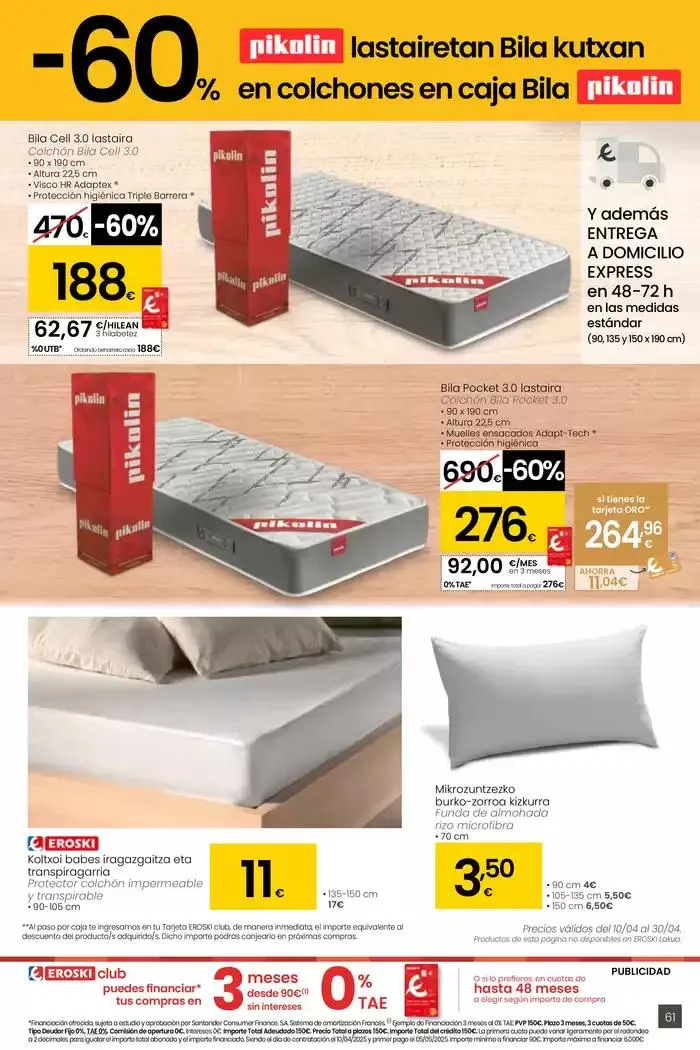 Catálogo de AUKERA OFERTA HIPERMERKATUAK EROSKI 10 de abril al 29 de abril 2025 - Página 61