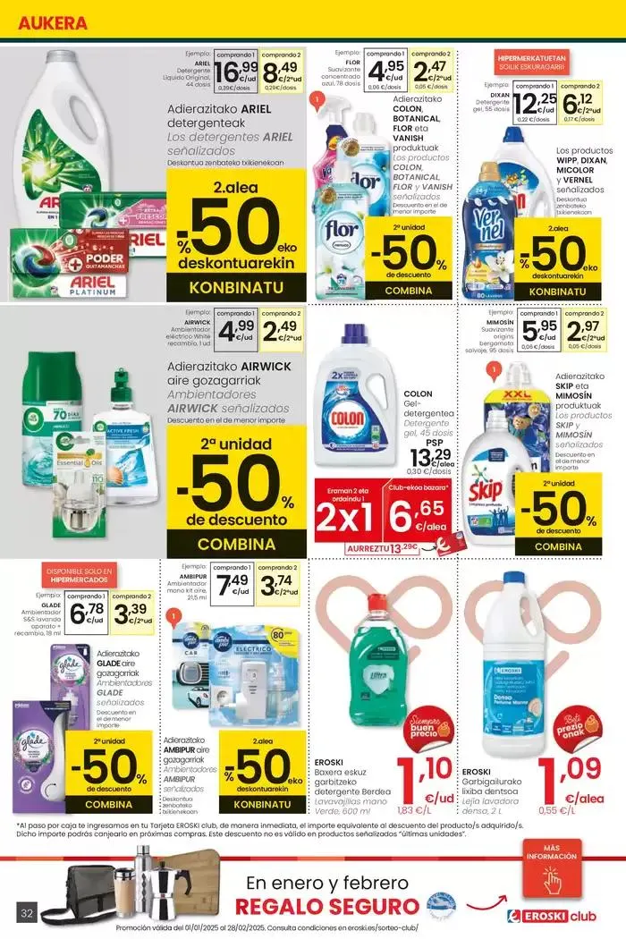 Catálogo de 2000 produktu baino gehiago, BETI PREZIO ONEAN HIPERMERKATUAK EROSKI 13 de febrero al 25 de febrero 2025 - Página 32