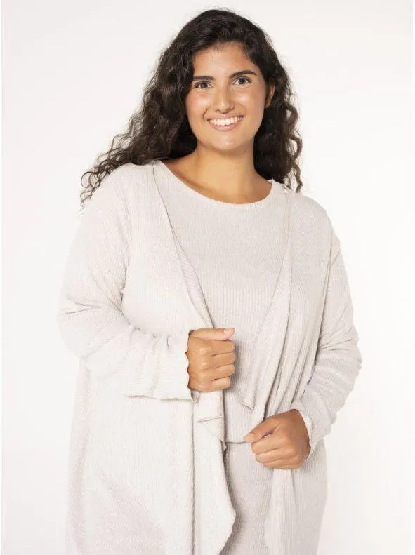 Chaqueta abierta de canalé