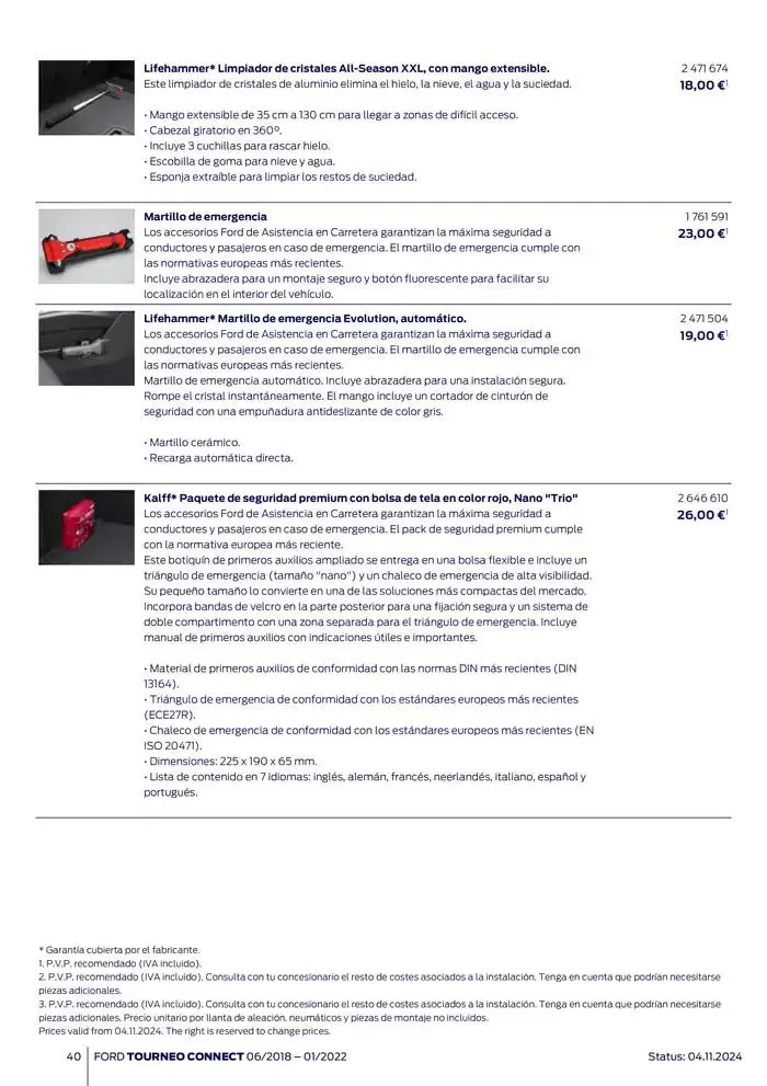 Catálogo de Ford de accesorios Tourneo Connect 13 de noviembre al 13 de noviembre 2025 - Página 40