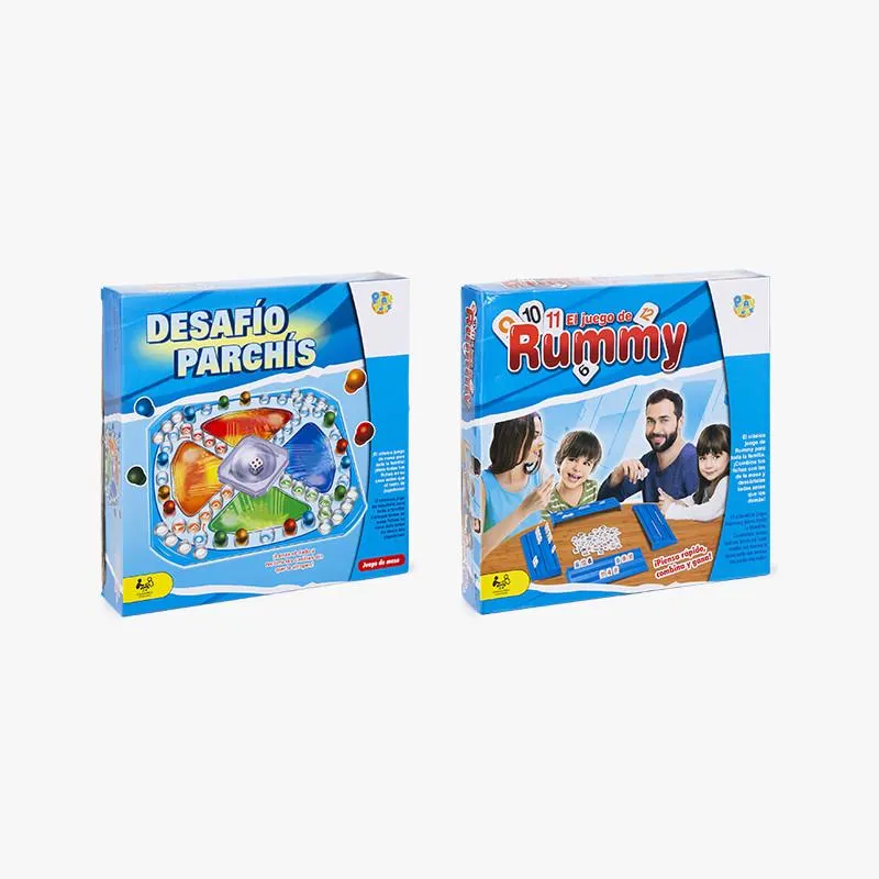 PACK JUEGO DE MESA DESAFÍO PARCHÍS Y RUMMY