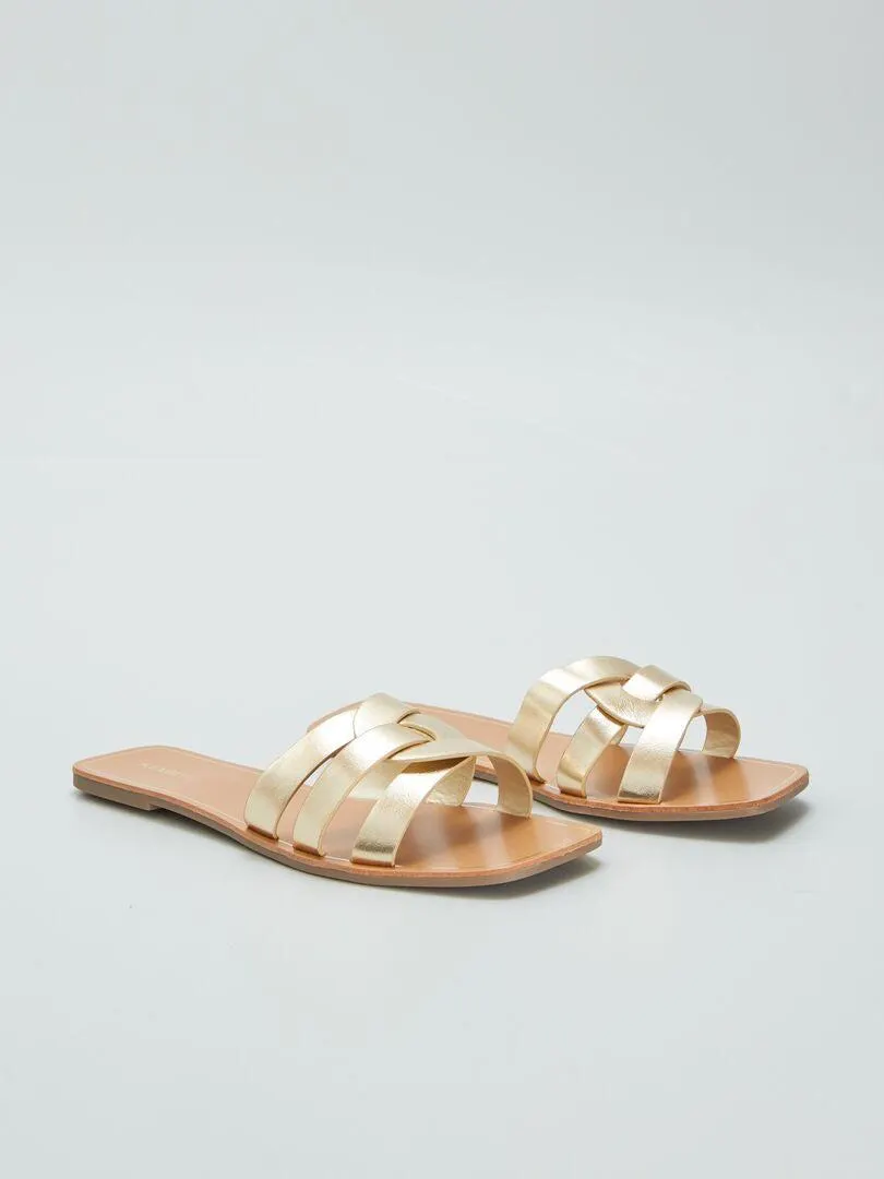 Sandalias con tiras cruzadas - AMARILLO