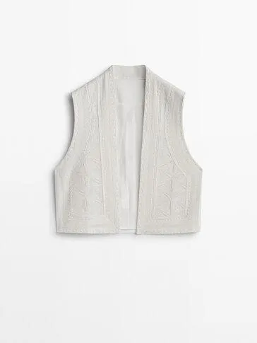 Chaleco corto detalle bordados