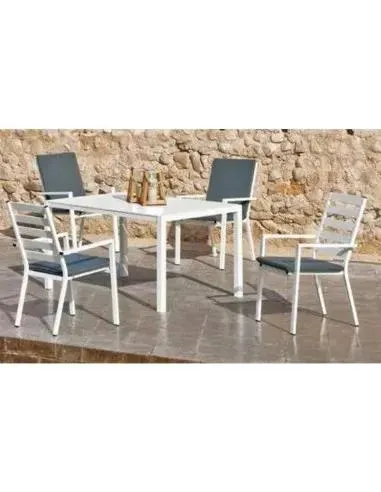 Conjunto de Jardín Aluminio Palma Janeiro Blanco 150/4 Hevea