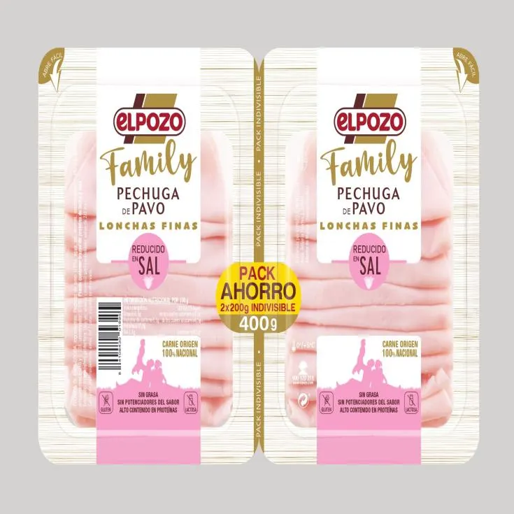 pechuga pavo lonchas red/sal 200g, pk-2