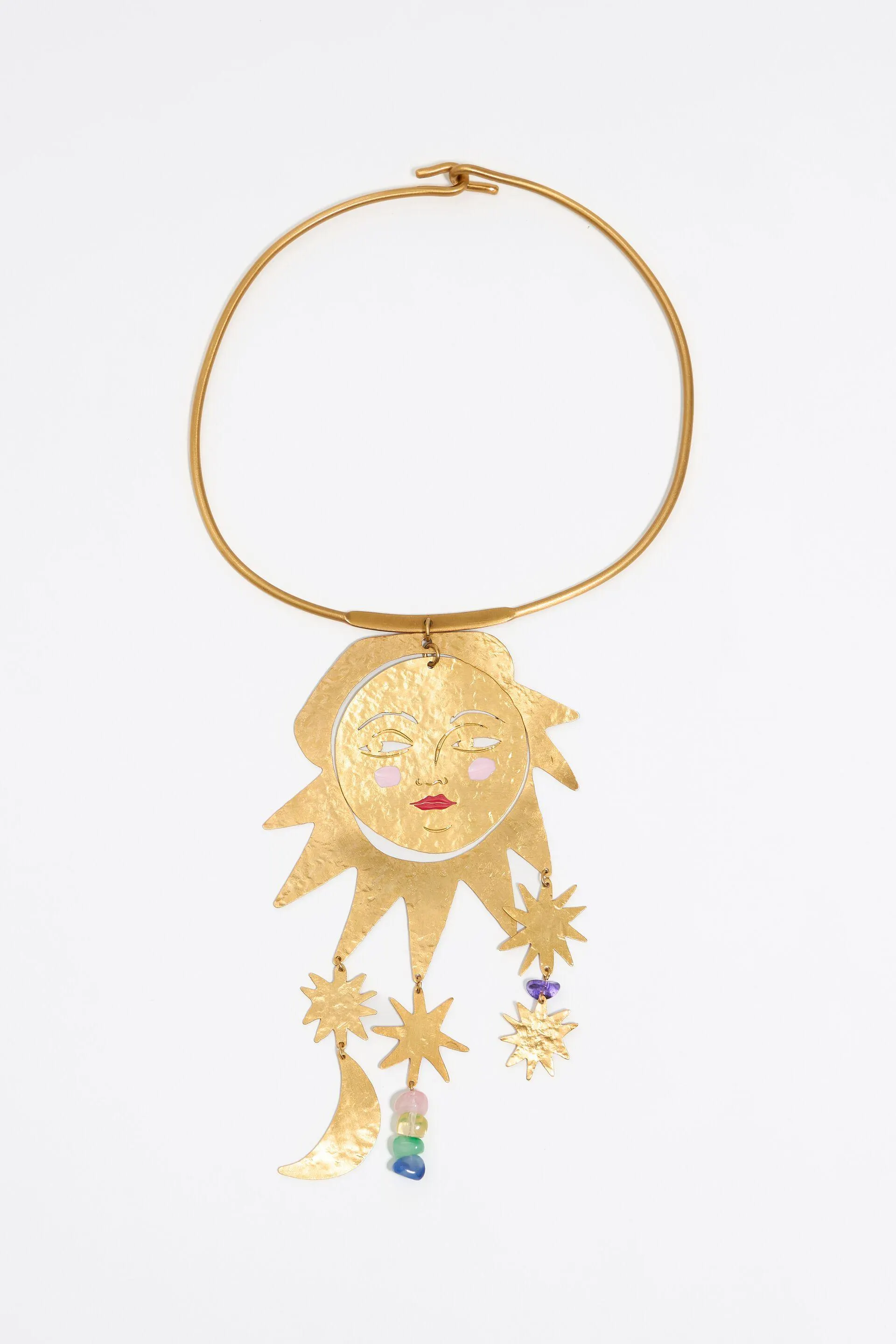 Collar sol y luna dorado