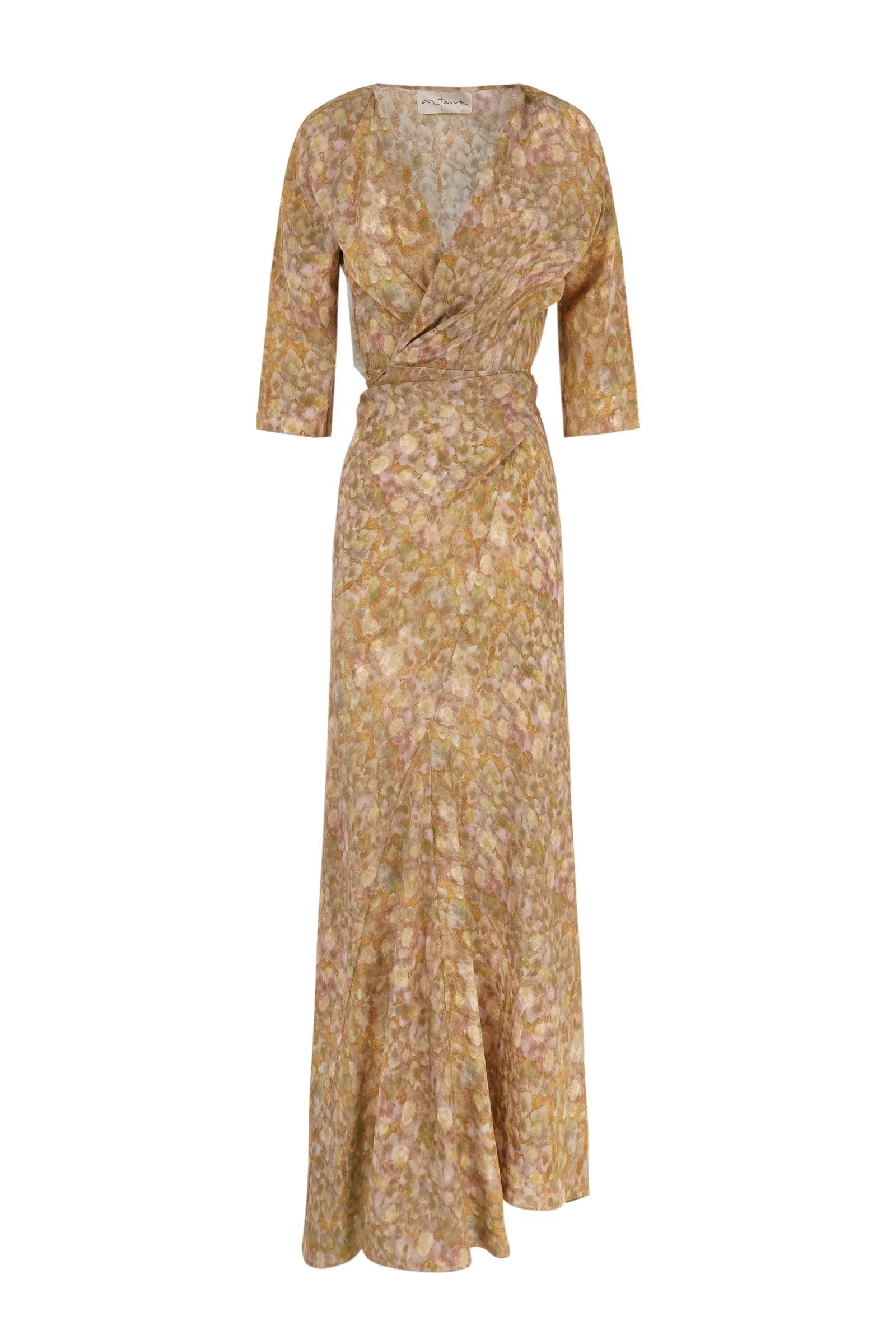 Carla, flora print silk dress