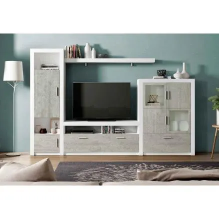 Composición 300 cm. en blanco poro y gris pozzolana