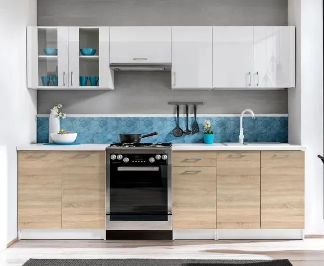 Muebles de Cocina Nika Blanco Brillo/Sonoma