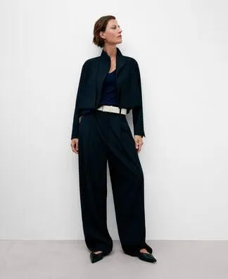 Navy blue merino wool sweater for women