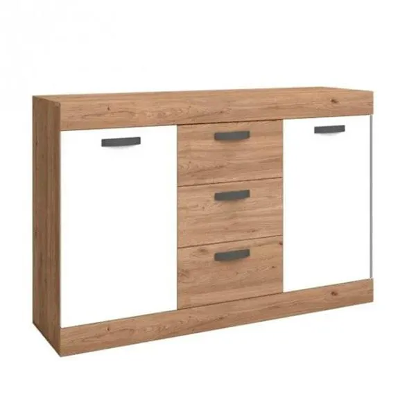 Aparador Argos-2 2 puertas + 3 cajones 140x90cm naturale/blanco mate