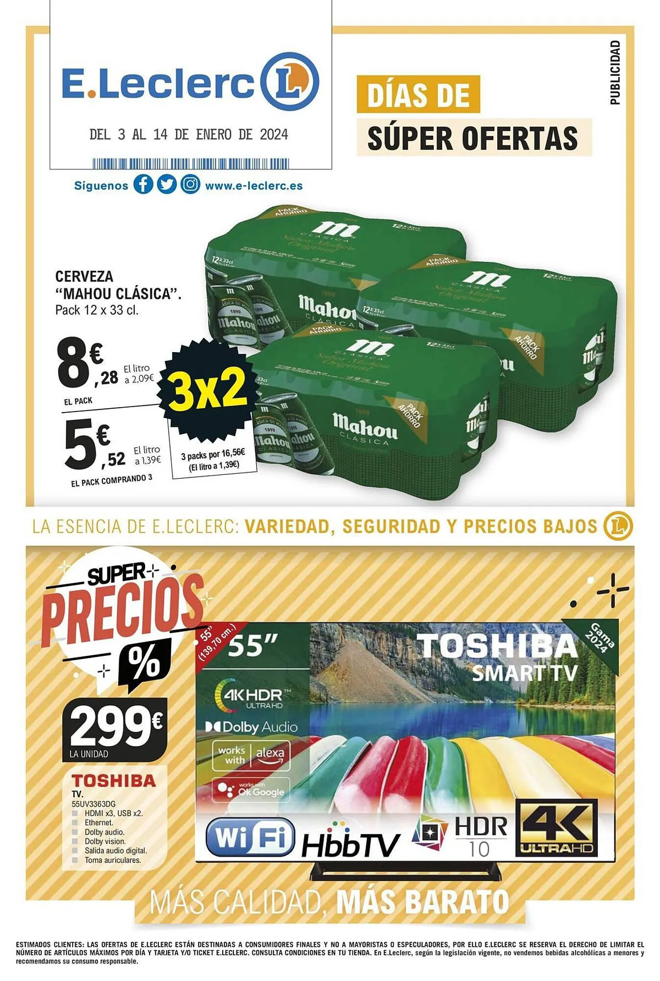 Catálogo de Folleto E.Leclerc 4 de enero al 14 de enero 2024 - Página 1