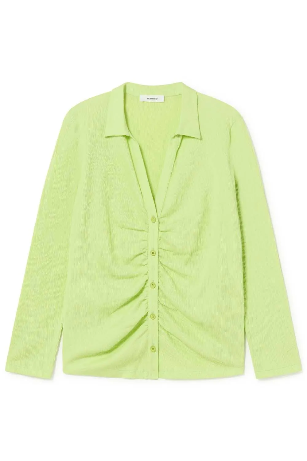 Camiseta de punto circular con fruncido