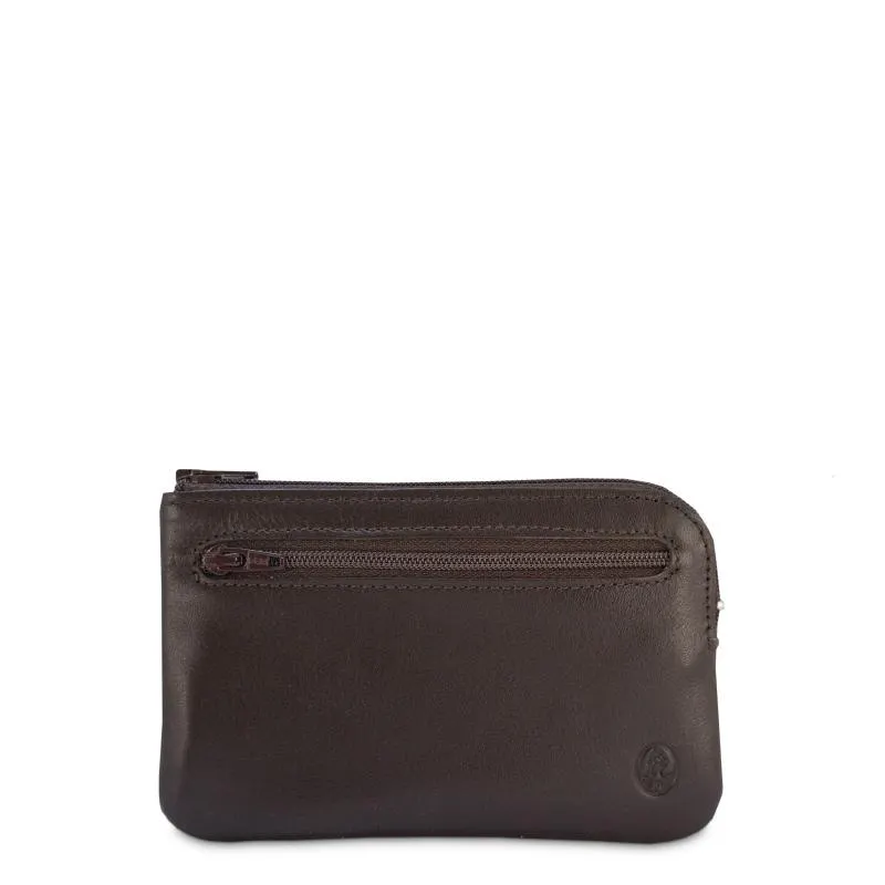Monedero Llavero hombre en piel vacuno color marrón - Box
