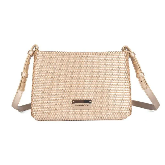 GOLD COLORED CROSSBODY BAG WITH MORVAH BRAIDING