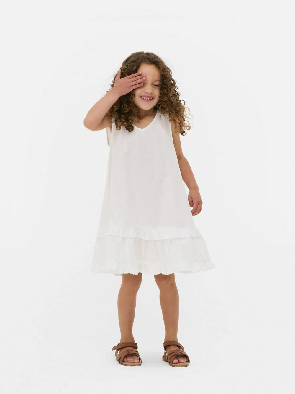 1,5-8 años | Vestido de línea trapecio con volante