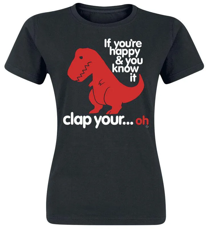 "Sad T-Rex" Camiseta Negro de Goodie Two Sleeves