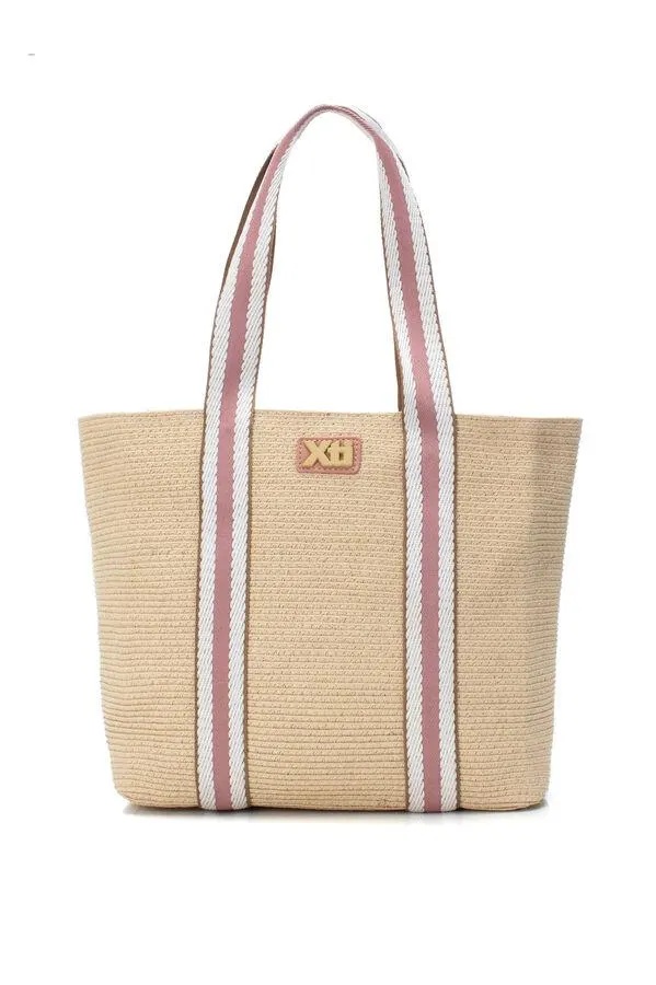 Bolso de hombro con rafia