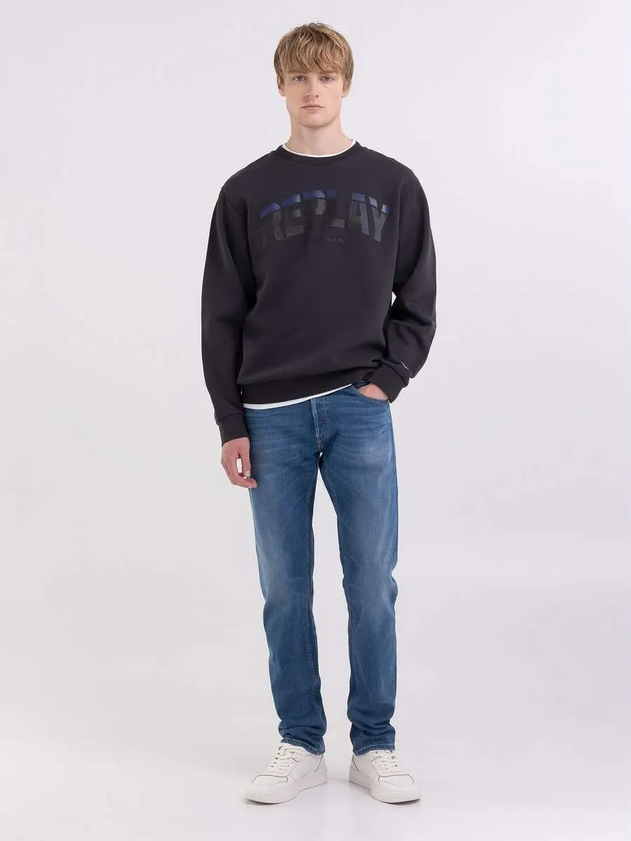 Sudadera con estampado y cuello redondo