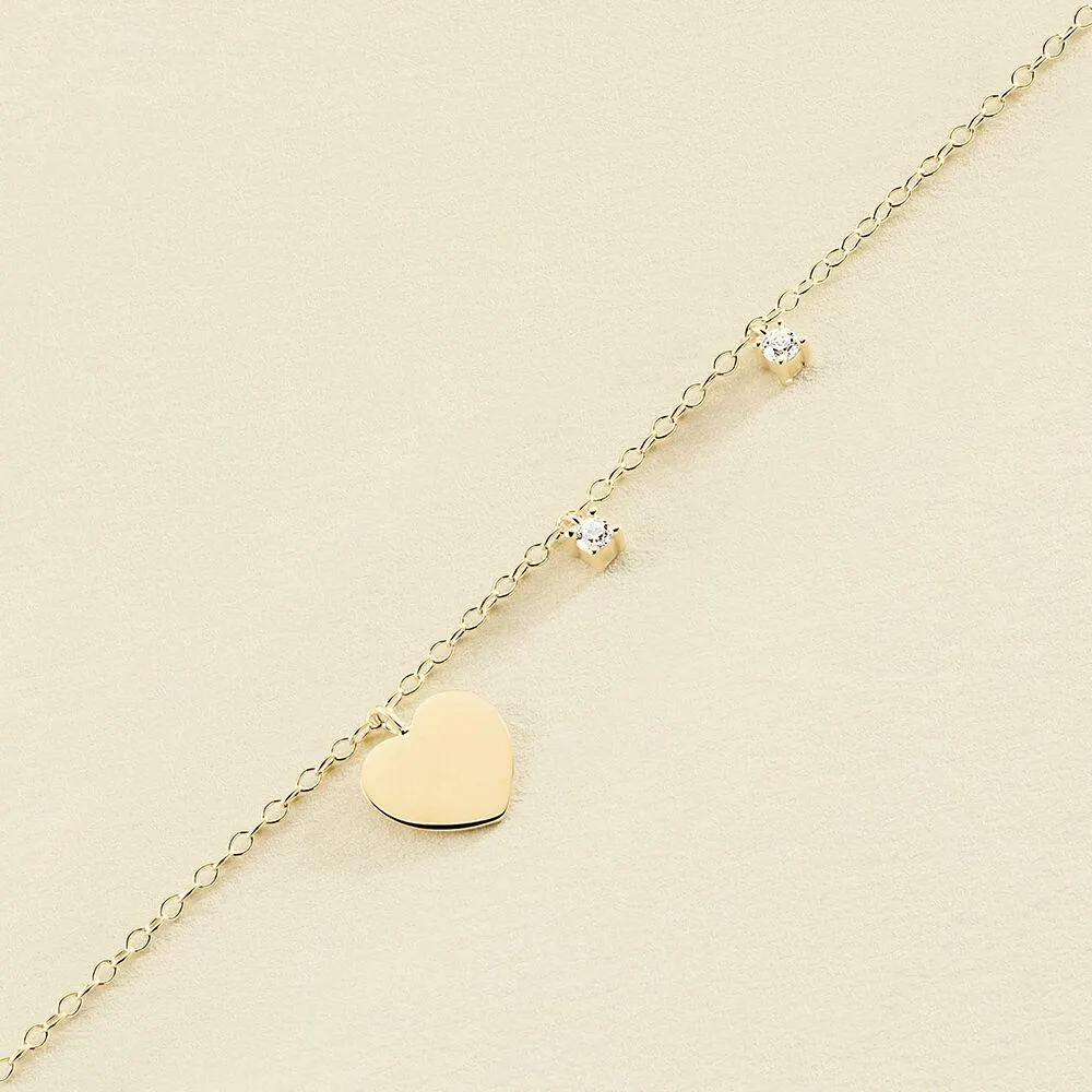 Pulsera de cadena CORAZON - Cristal / Dorado