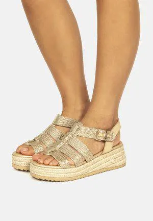 Sandalias con plataforma - beige