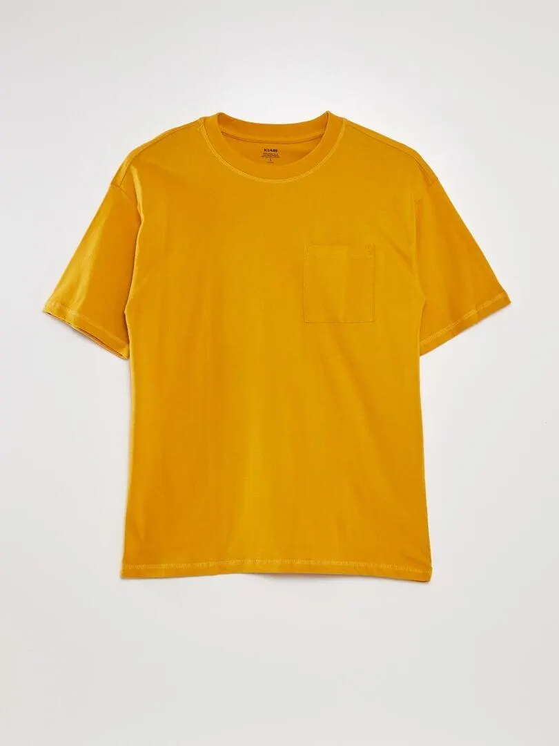 Camiseta lisa corte ancho - AMARILLO