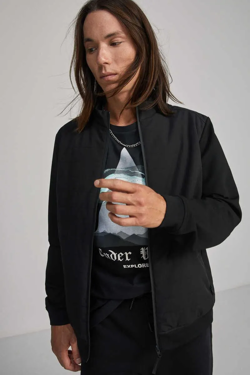 Chaqueta acolchada combinada