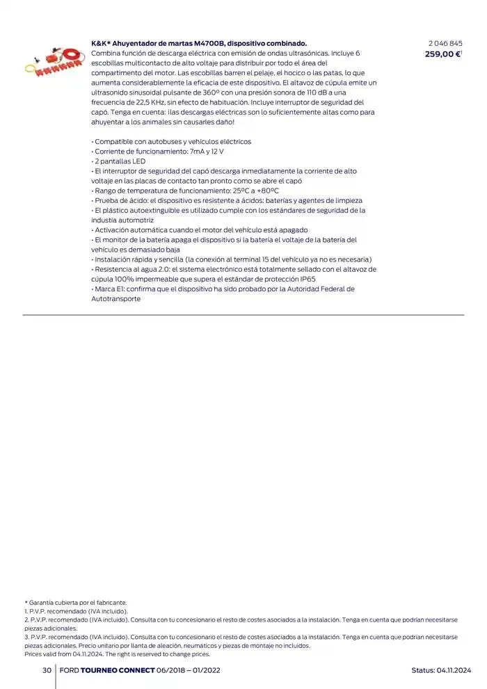 Catálogo de Ford de accesorios Tourneo Connect 13 de noviembre al 13 de noviembre 2025 - Página 30