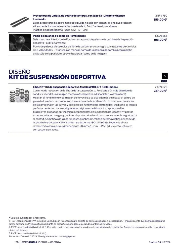 Catálogo de Ford de accesorios Ford Puma 13 de noviembre al 13 de noviembre 2025 - Página 59