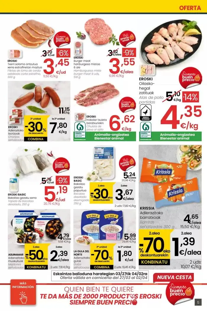 Catálogo de Prezio merkeagoa SUPERMERKATUAK EROSKI  27 de marzo al 8 de abril 2025 - Página 5