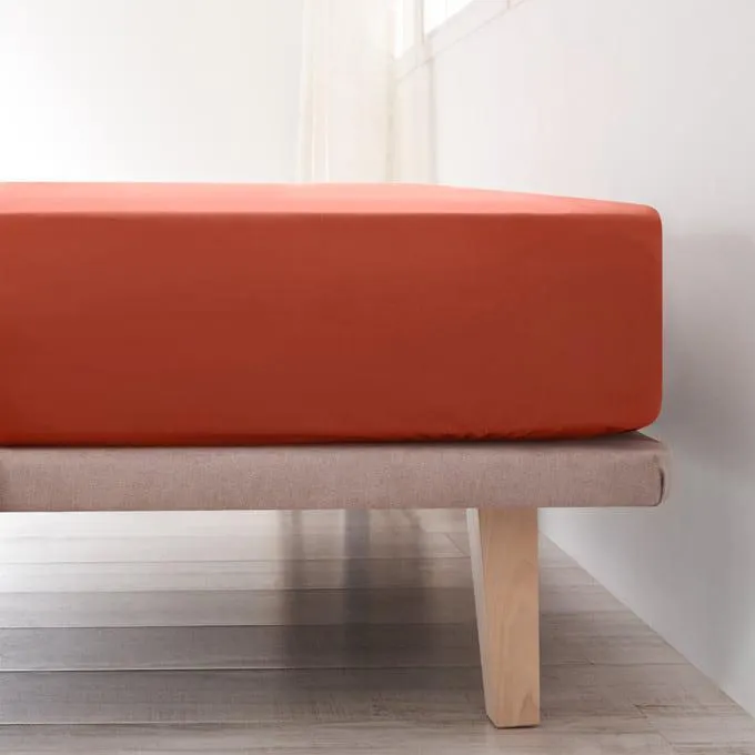 Sábana Ajustable Algodón - Basic Teja