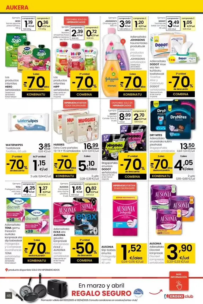 Catálogo de AUKERA OFERTA HIPERMERKATUAK EROSKI 10 de abril al 29 de abril 2025 - Página 48