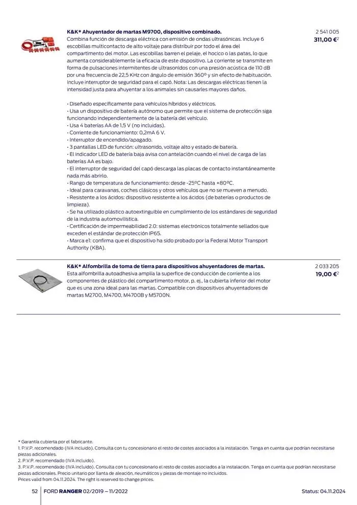 Catálogo de Ford de accesorios Ford Ranger 13 de noviembre al 13 de noviembre 2025 - Página 52