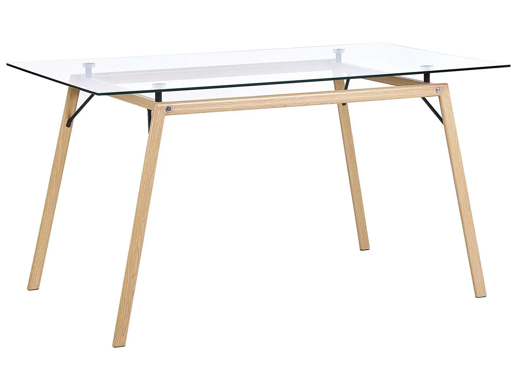 Mesa de comedor KAMINA Marrón claro 140 cm 80 cm Vidrio templado