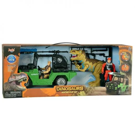 Jeep con Dinosaurio y Accesorios