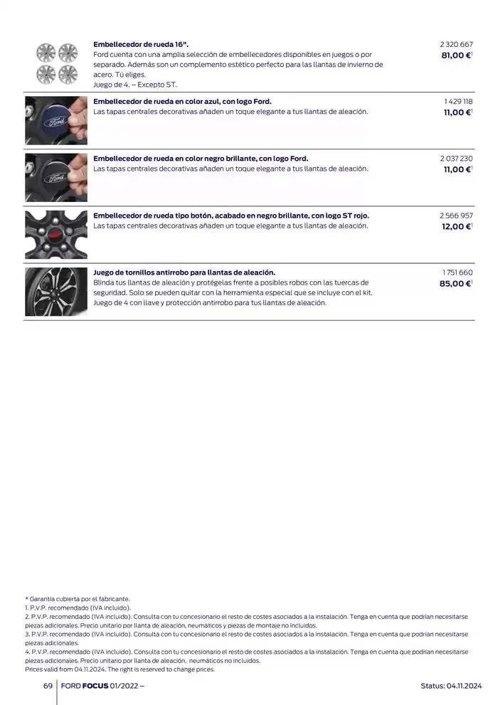 Catálogo de Ford de accesorios Focus 13 de noviembre al 13 de noviembre 2025 - Página 69