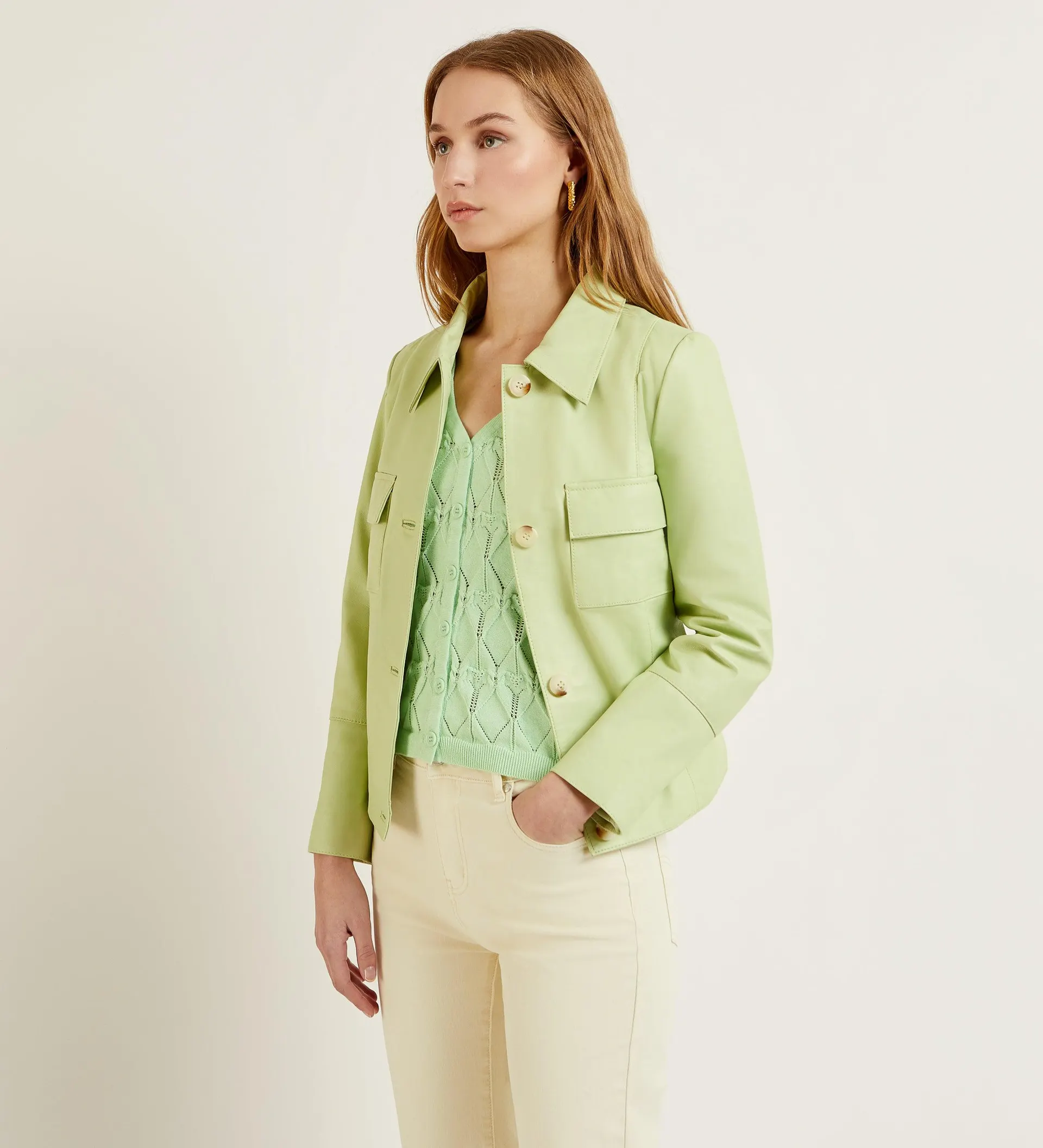 Cazadora napa bolsillos