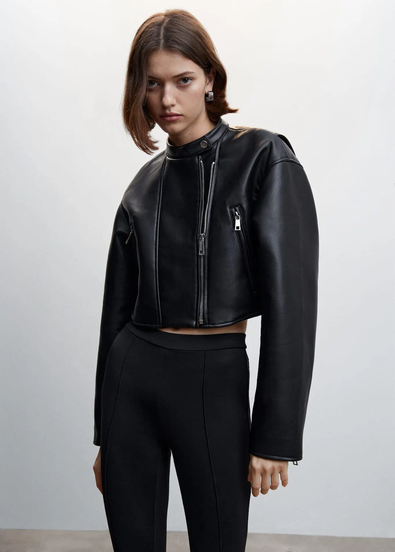 Cazadora biker efecto piel