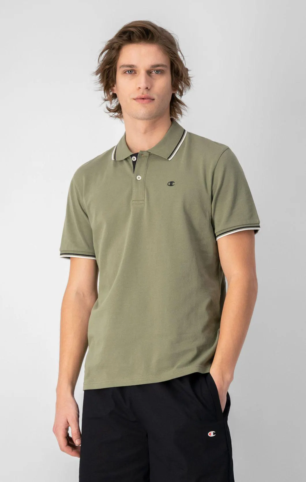 Polo en piqué de algodón con logotipo en C