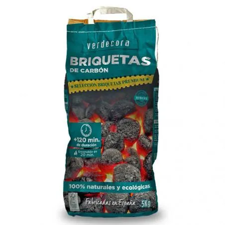 BRIQUETAS DE CARBÓN PREMIUM VERDECORA 5 KG