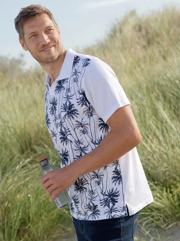 Polo de hombre manga corta con estampado