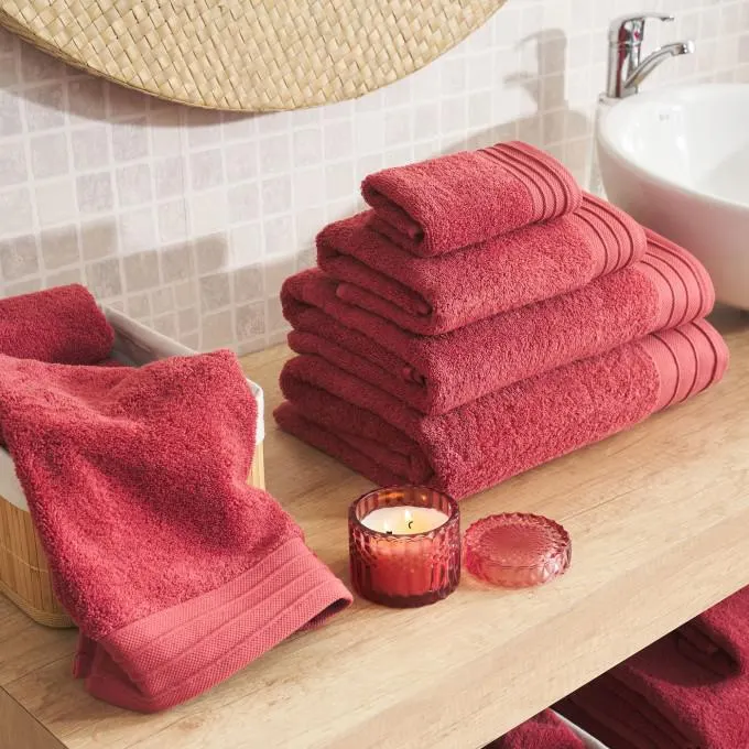 Toalla algodón cardado - Basic LMQ Bermellón