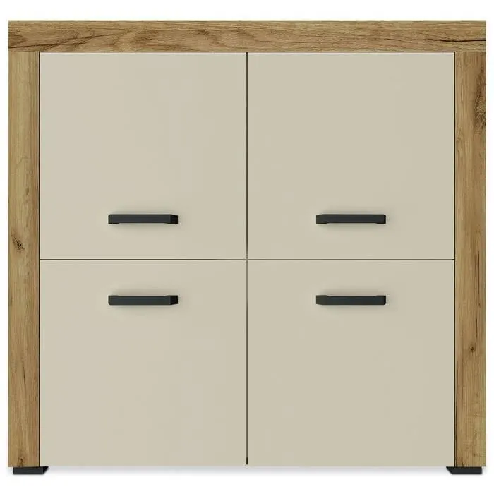 Denvera Aparador de 4 puertas Roble claro