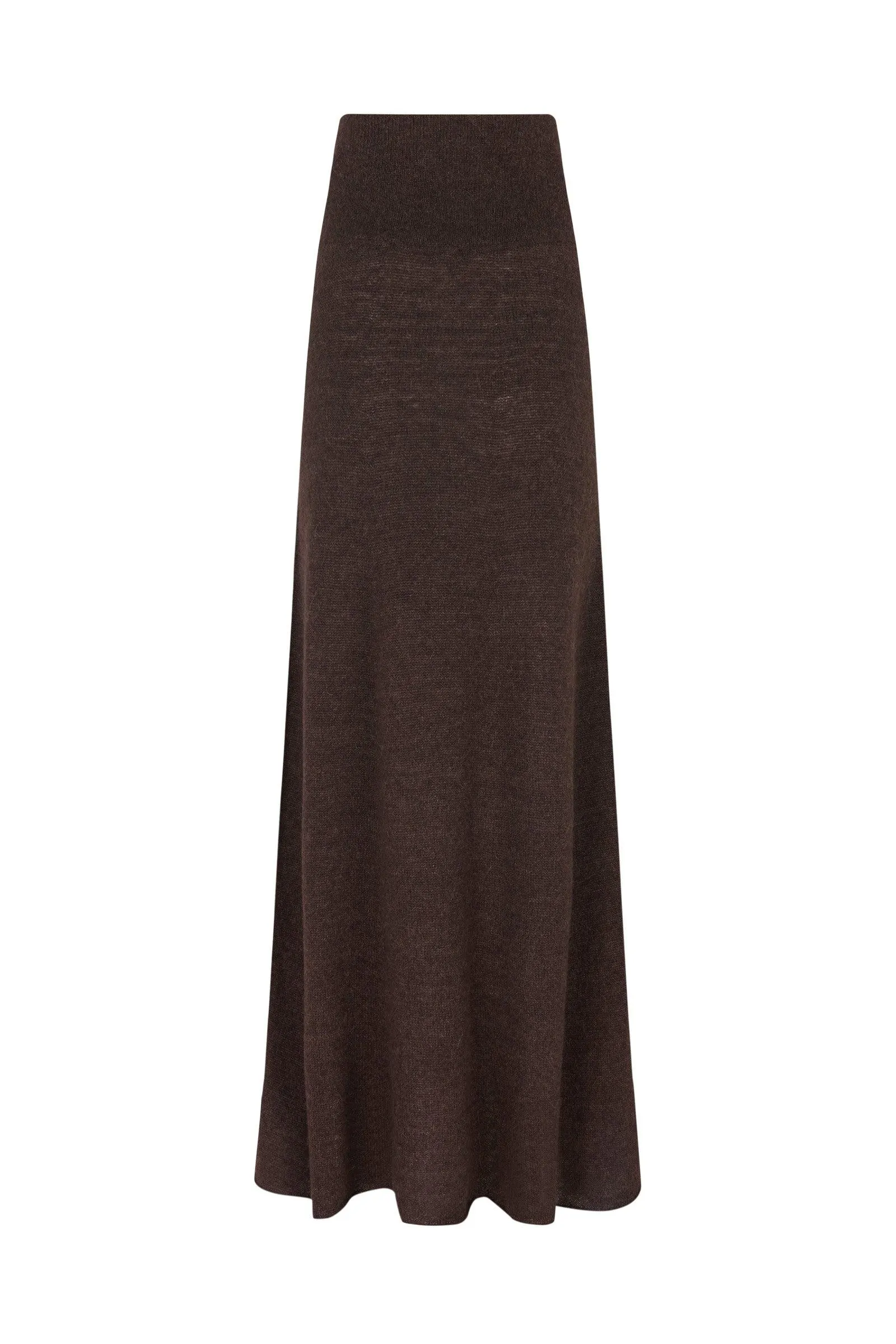 Marlon, long burgundy knitwear skirt