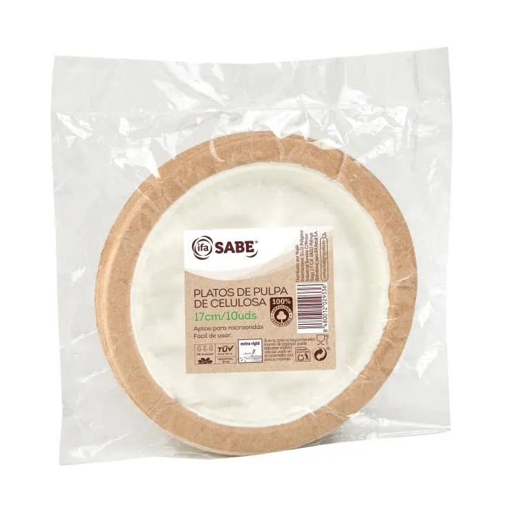 plato pulpa de celulosa 17cm, 10ud