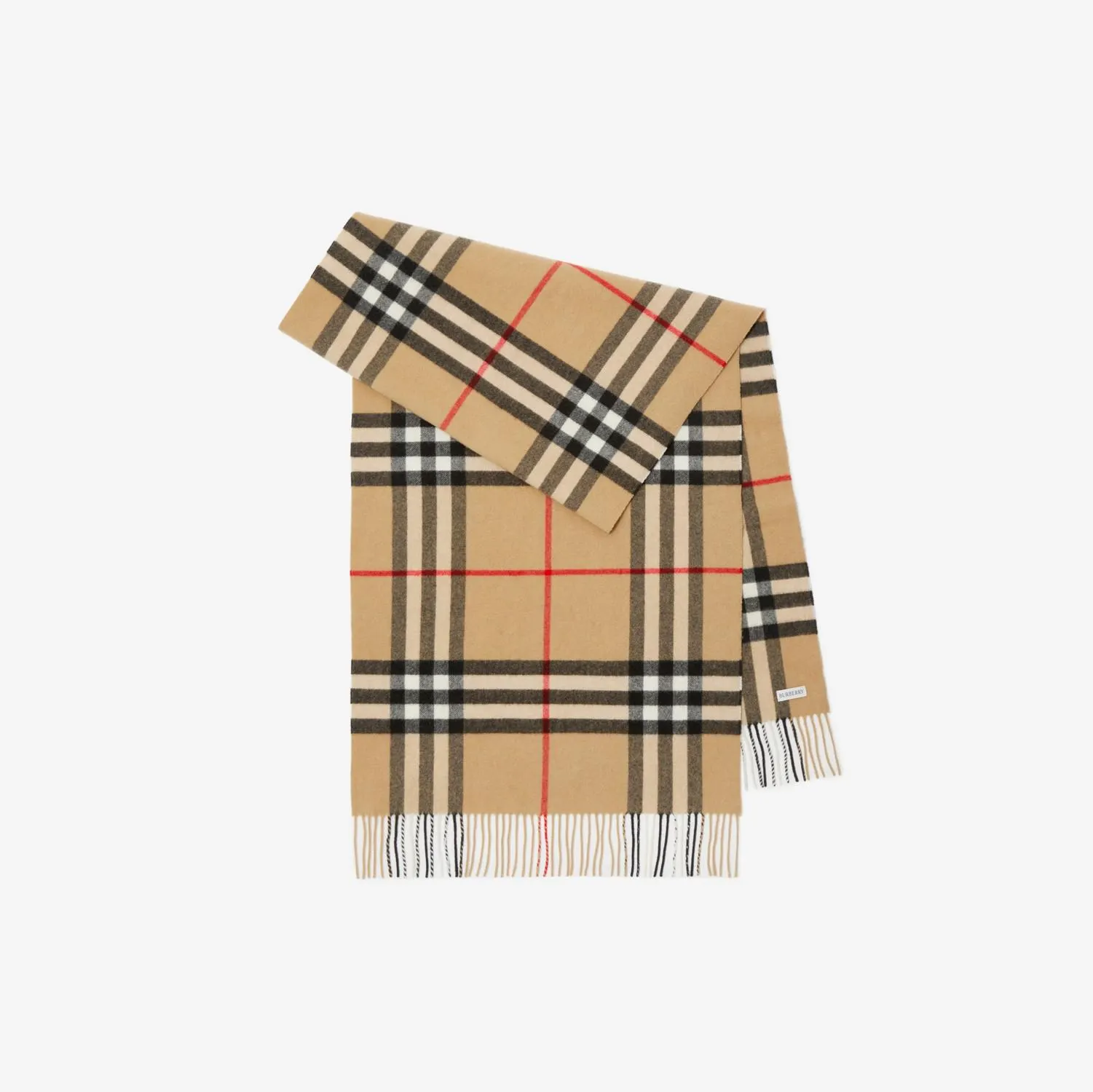 Wide Check Cashmere Scarf