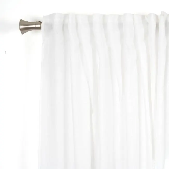 Visillo cinta y trabilla Ayden lino y poliéster INSPIRE liso blanco 300x270cm