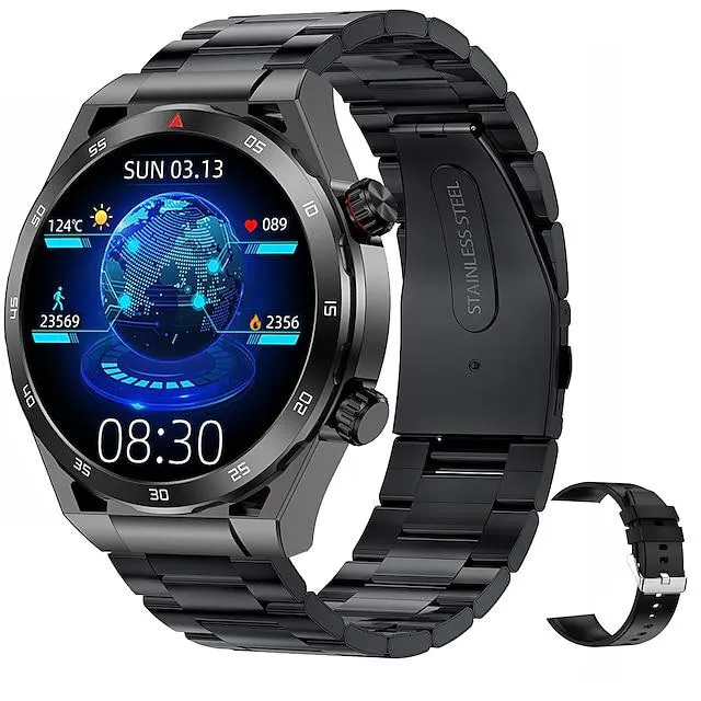 Reloj inteligente t80 no invasivo para glucosa en sangre, llamadas bluetooth, metuo, frecuencia cardíaca para hombres, control de temperatura corporal saludable, reloj inteligente deportivo